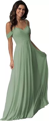 Miao Duo Women's Long Off Shoulder Chiffon Bridesmaid Dresses With Pockets For W • $171.50