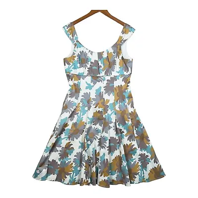 Maggie L. Dress Women's Floral Blue Shift Work Career Party Casual Cocktail 14 • $18