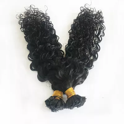 Pre-bonded Curly Malaysian Remy Hair Flat Tip In Hair Extensions For Women  • $79.12