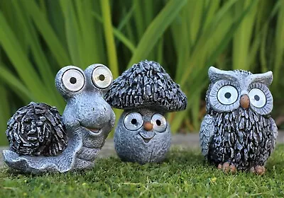 Garden Ornament Solar Powered Animal Snail Owl Mushroom Toadstool Lamp Decor • £12.95