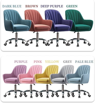 $109.66 • Buy Swivel Office Mid Back Velvet Chair Computer Desk Chair Padded Leisure Armchair 