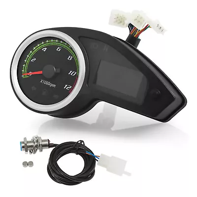 Universal Motorcycle Speedometer 12000RPM LCD Digital Dash Universal With Sensor • $47.60