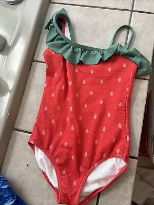 Mini Boden Girls Size 7/8 Strawberry One Piece Swimsuit NWT • $1.25