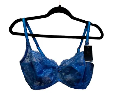 NEW Wacoal 119001 BLN Chrystalle Underwire Bra Size 32Ddd LACE BLUE LAGOON 32E • $30.53