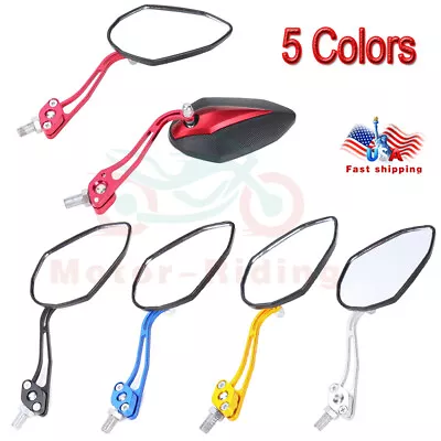 8mm 10mm Universal Motorcycle Motorbike Scooter Rearview Side Mirrors US Ship • $12.99