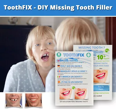 ToothFIX - DIY TEMPORARY MISSING TOOTH REPAIR COSMETIC GAP FILLER FALSE TEETH • £7.49