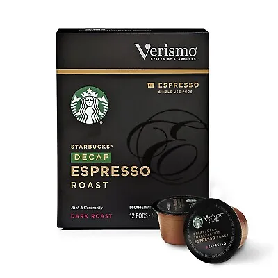 Starbucks VERISMO Coffee Pods - Ground Dark Roast - Decaf Espresso - (12) Pods • $24.95
