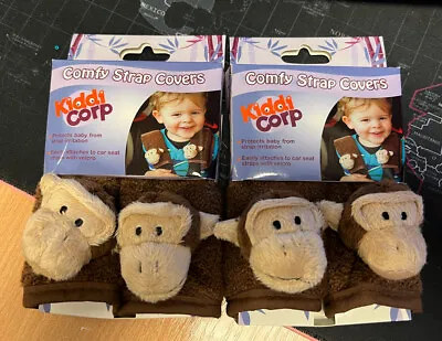 £2 • Buy Car Seat Strap Covers Children Baby Carrier Comfy Monkey Chimp Kiddi Corp X2