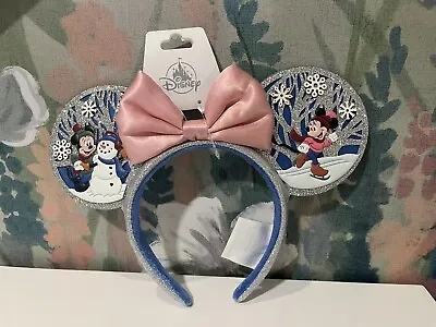 NEW WITH TAG! Disney Parks Mickey & Minnie Mouse Winter Fun Ears! • $24.99