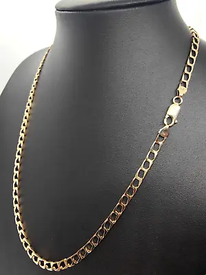 9ct 9 Carat Gold Curb Chain Necklace 19  49cm 4mm Wide Classic Retro Jewellery • £539.99