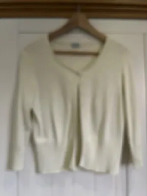 $1.24 • Buy Ladies Oasis Cropped Yellow Cardigan - Size 16