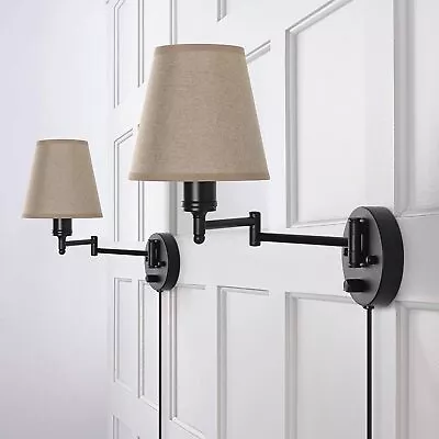 2Pcs Modern Wall Sconce Swing Arm Wall Lamp Vanity Wall Fixtures Light Bedroom • $29.59