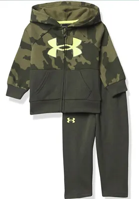 $25.99 • Buy Under Armour Toddler Boys UA Fury Camo 2 Piece Zip Up Hoodie & Pants Size 24 Mth