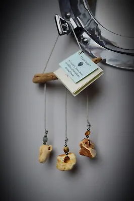 Hag Stone Wind Chime Talisman Ocean Jasper Crystals Wiccan Pagan Witchcraft Odin • £12.99