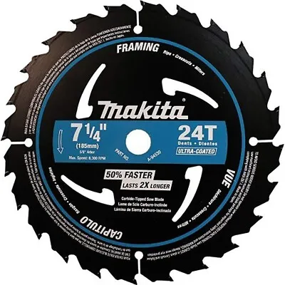 Makita Circular Blade 24T A-94530 Framing Ultra-Coated 7-1/4  Black • $18