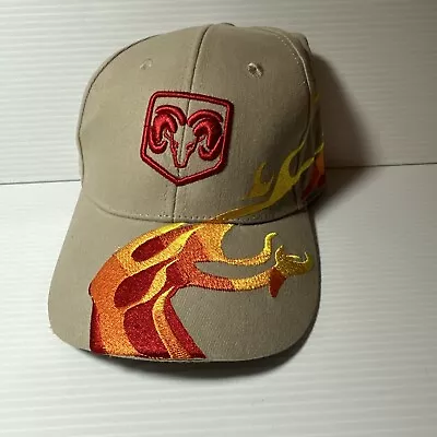 Ram Truck Hat Beige With Orange And Red Flames  • $14.99