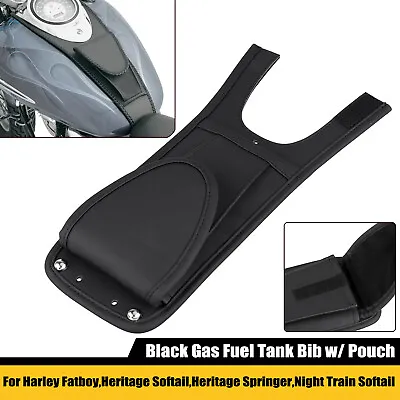 Motorcycle Black Tank Bib W/ Pouch For Harley Heritage Springer Night Train US • $42.98