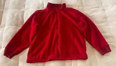 Pacer By Karen Scott Red Long Sleeve Full Zip Polyester Fleece Jacket Size L • $13.99