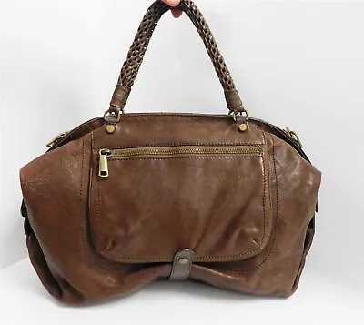Gryson Olivia Brown Distressed Glazed Leather X-Large Satchel Bag • $159.99