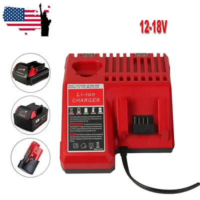  For Milwaukee M12 M18 18V Battery CHARGER 48-59-1812 Lithium 12 18 Volt • $21.92