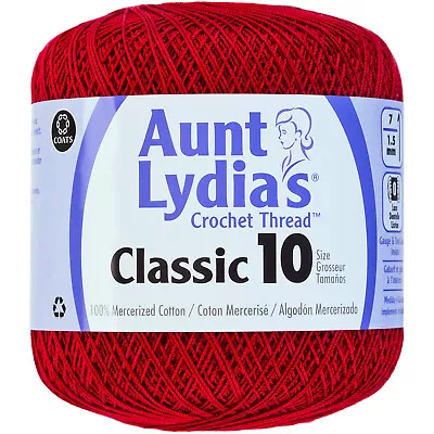 3 Pack Aunt Lydia's Classic Crochet Thread Size 10-Cardinal 154-196 • £16.76