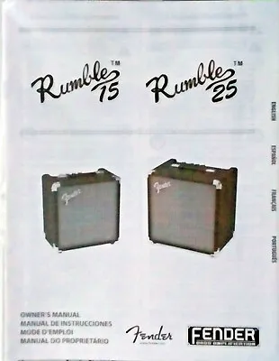 Fender Rumble 15 And Rumble 25 Bass Guitar Amp Owner's Manual Booklet New. • $27.48