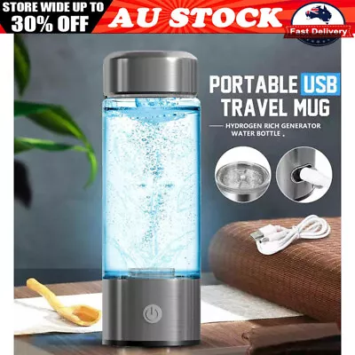 $57.99 • Buy 420ml USB Hydrogen Rich Water Maker Ionizer Generator Bottle Cup Portable Mug AU