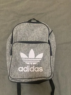 $37 • Buy Grey And White Adidas Backpack ( Worn Once, Comfortable On Your Back, See Pics) 