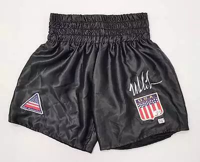 Mike Tyson Autographed U.S.A. Black Boxing Trunks Beckett Witnessed • $269.99