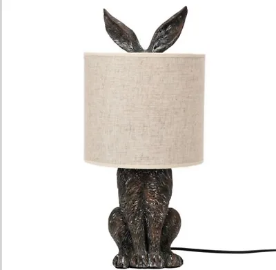 Hare Rabbit Table Lamp With Ears Sticking Out The Top Of The Shade. Hiding • £60