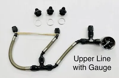 Mopar Six Pack Braided Upper Fuel Line Kit - Black Fittings - With Gauge • $190