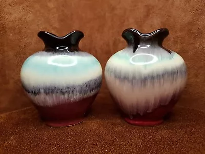 Vintage West Germany Art Pottery Vases Drip Jasba Glaze 60s 2095/95 • £22.99