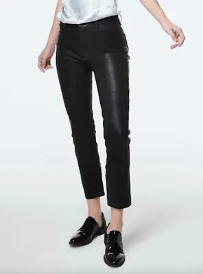 J Brand Ruby High Rise Crop Cigarette Leather Pants Black 28  • $123.26