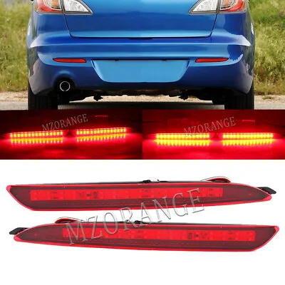 Pair Tail Brake Lamp LED For Mazda 3 2010-14 15 Rear Bumper Reflector Light Red • $18.91