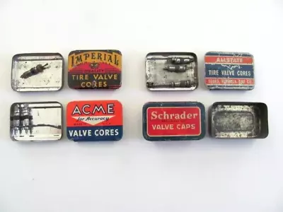 Vintage/antique Tire Valve Core/cap Tins Imperial Schrader Acme All State Used • $29.99