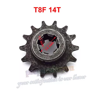 T8F 14 Tooth Clutch Gear Box Chain Sprocket Front Pinion 47 49cc Mini Dirt Bike • $10.58