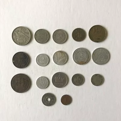 £3 • Buy Job Lot Of Mixed Circulated Foreign Coins; Various Dates And Denominations