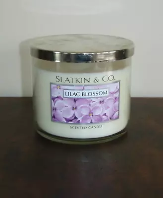 Retired Slatkin & Co Lilac Blossom 3 Wick Candle-14.5oz • $12.99