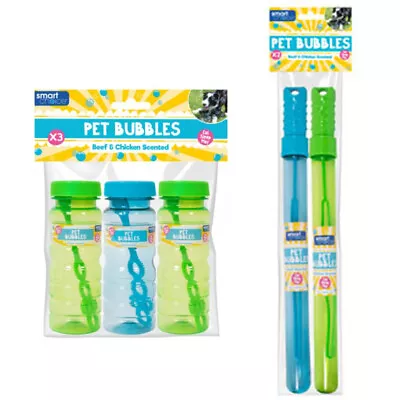 £6.99 • Buy Scented Pet Bubbles Chicken/Beef Pack Of 2 Or 3 Dog Puppy Interactive Play Toys