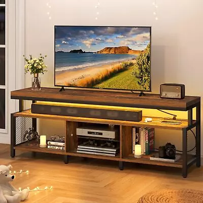 LED TV Stand Entertainment Center With Power Outlets Media Console For 70  TVs • $125.98