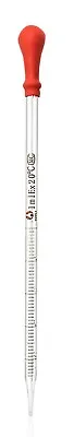 1ml Glass Graduated Dropper Pipettes Lab Dropper With Red Rubber Cap And Scale • $7.99