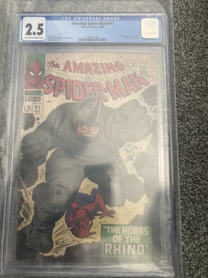 £250 • Buy Amazing Spider-Man #41  CGC 2.5  1966 Rhino 1st App