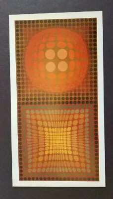 Victor Vasarely  VP-112  Mounted Offset Color Lithograph 1971 • $39