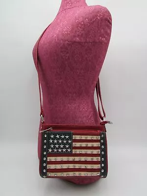 Montana West American Pride Studded Stars & Stripes Crossbody Handbag Purse • $24.99