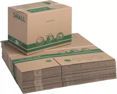 Small Recycled Moving And Storage Boxes 17 In. L X 11 In. W X 13 In. H Kraft • $30