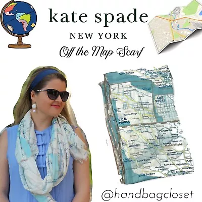 Kate Spade Off The Map Scarf West Coast California Mexico Silk Going Places • $148