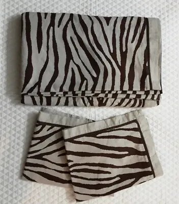 Michael Kors Duvet Cover And 2 Shams Animal Print Brown Cream • $79