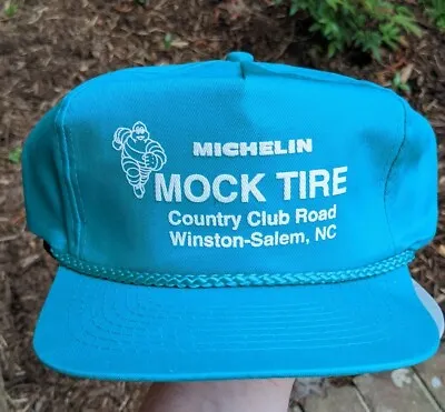 NOS New Vtg 90s Michelin Tire Snapback Cap Hat Trucker Rope Winston Salem NC • $19.99