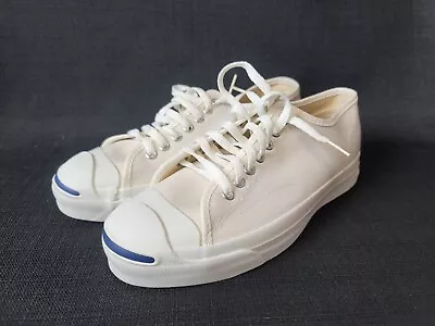 Vintage 60s 70s Converse Jack Purcell White Canvas Sneakers 8.5 Made In USA • $349.99