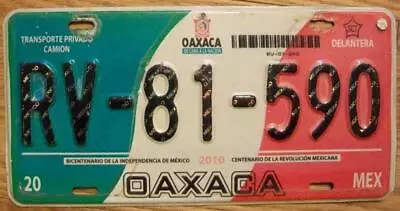 SINGLE MEXICO State Of OAXACA LICENSE PLATE - 2009/12 - RV-81-590 - CAMION • $15.99